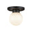 Alora Fiore 6-in Matte Black/Glossy Opal Glass 1 Light Semi-Flush