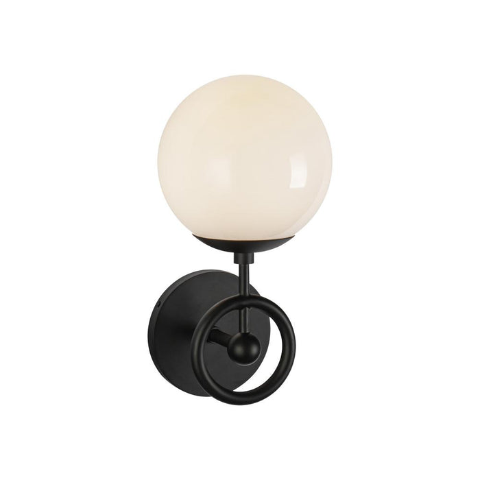 Fiore 6-in Matte Black/glossy Opal Glass 1 Light Wall Vanity | WV407306MBGO