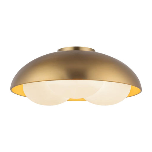 Robyn 16-in Brushed Gold/opal Glass Socket Flush Mount | FM495316BGOP