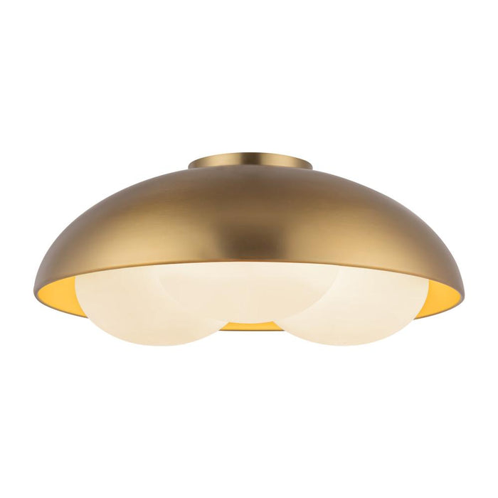 Robyn 16-in Brushed Gold/opal Glass Socket Flush Mount | FM495316BGOP