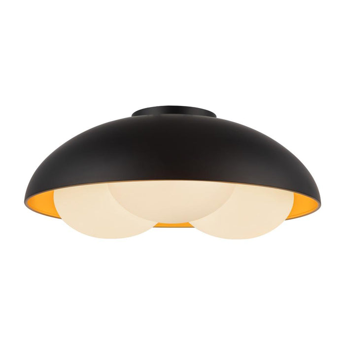 Robyn 16-in Matte Black/opal Glass Socket Flush Mount | FM495316MBOP