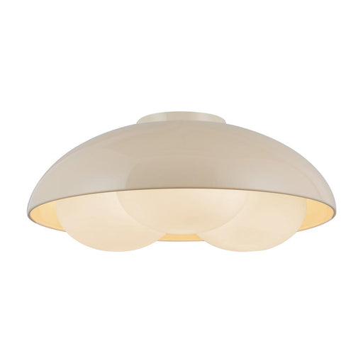 Robyn 16-in Pearl White/opal Glass Socket Flush Mount | FM495316PWOP