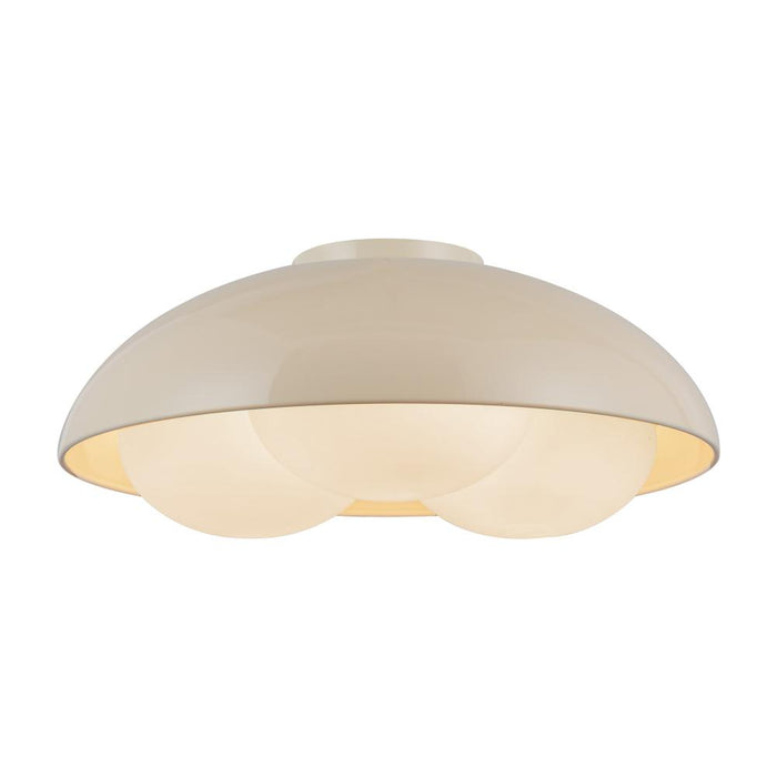 Robyn 16-in Pearl White/opal Glass Socket Flush Mount | FM495316PWOP