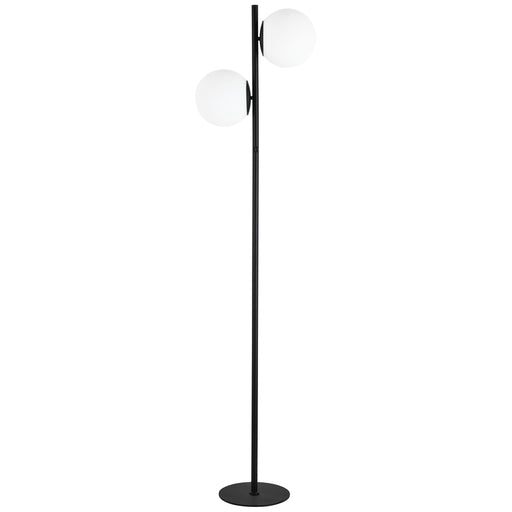  2 Light  Incandescent Floor Lamp, Mb W/ Wh Opal Glass | FOL-662F-MB