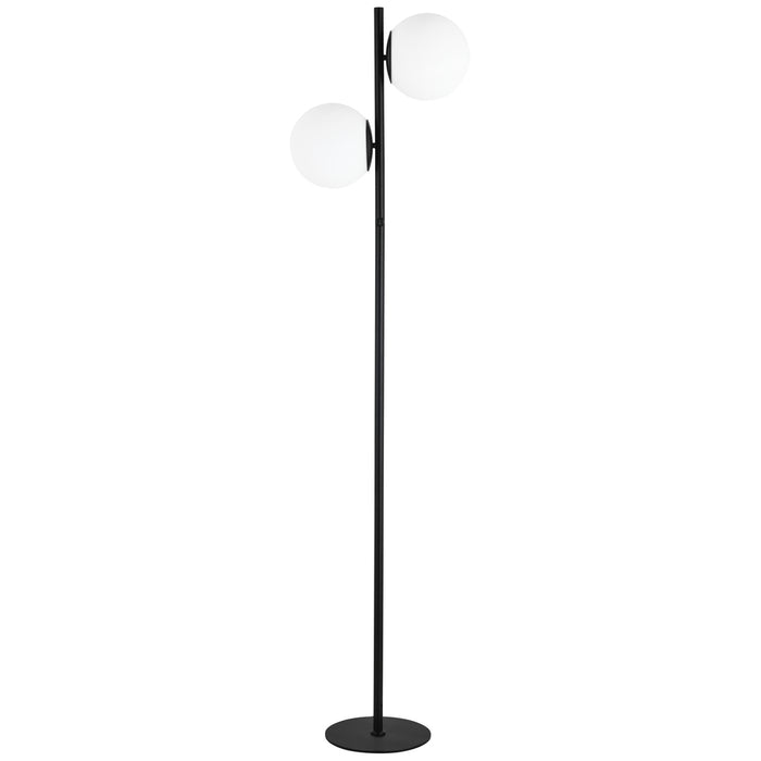  2 Light  Incandescent Floor Lamp, Mb W/ Wh Opal Glass | FOL-662F-MB