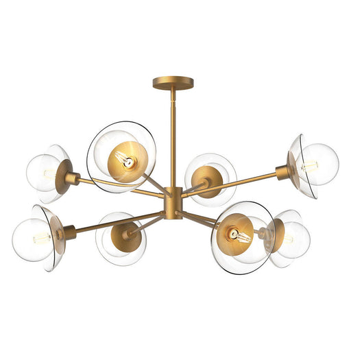 Alora Francesca 40-in Aged Gold/Clear Glass 8 Lights Chandeliers