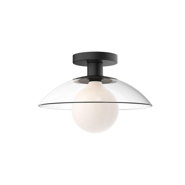 Francesca 12-in Clear Glass/matte Black 1 Light Semi Flush Mount | SF517112MBCL
