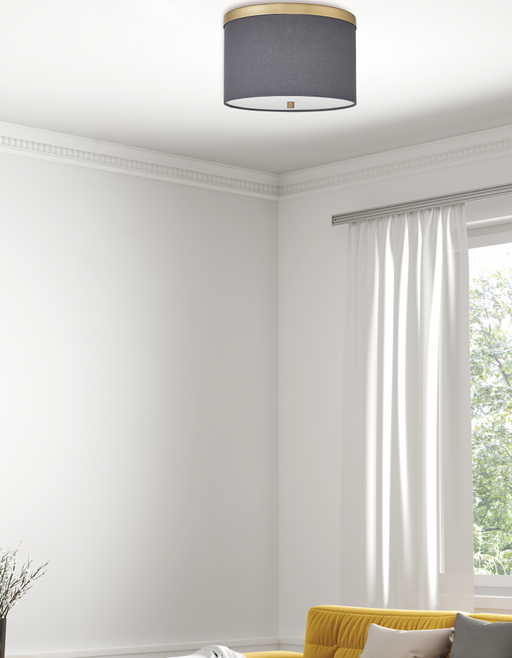 2 Light  Flush Mount, Agb W/ Gry Shade | FRD-122FH-AGB-GRY