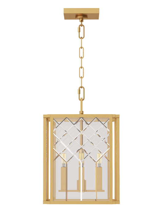 Visual Comfort & Co. Studio Collection Erro transitional 4-light indoor dimmable small ceiling hanging lantern pendant in burnished brass g