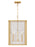 Visual Comfort & Co. Studio Collection Erro transitional 4-light indoor dimmable medium ceiling hanging lantern pendant in burnished brass