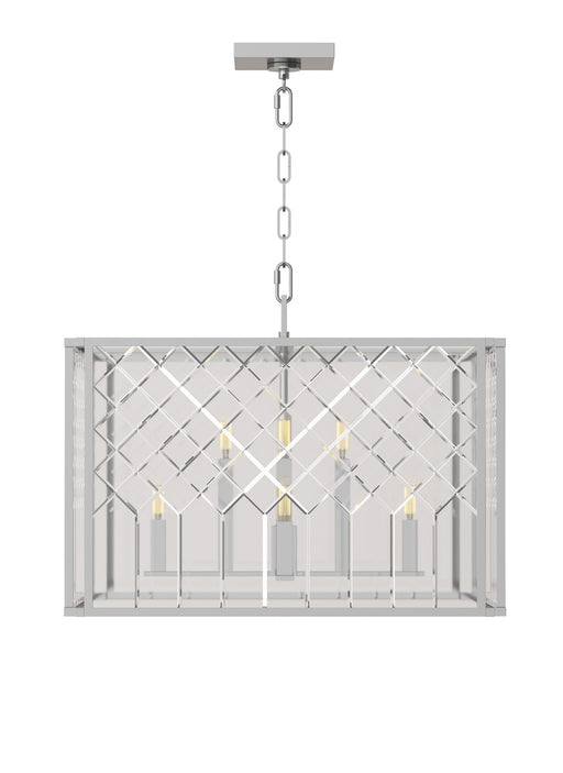 Visual Comfort & Co. Studio Collection Erro transitional 8-light indoor dimmable large ceiling hanging lantern pendant in polished nickel s