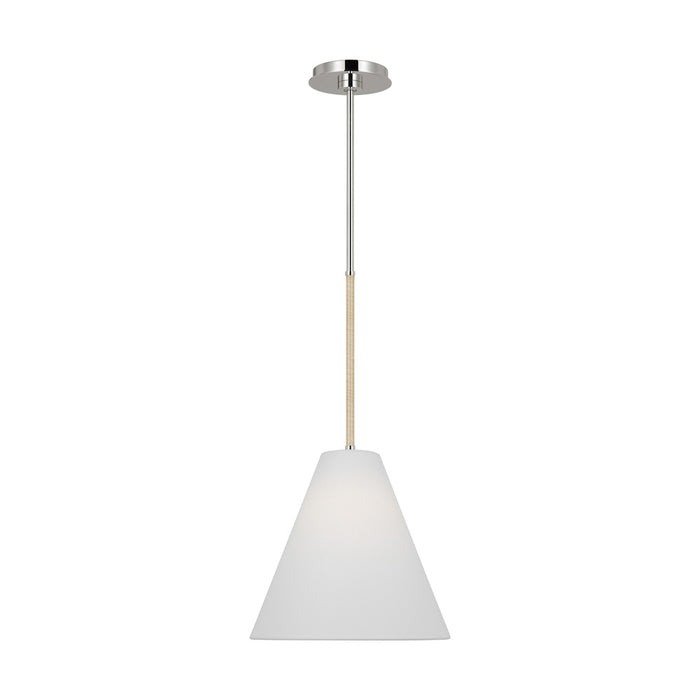 Visual Comfort & Co. Studio Collection Remy transitional 1-light indoor dimmable small ceiling hanging pendant in polished nickel silver fi