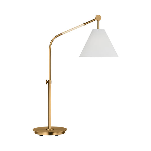 Visual Comfort & Co. Studio Collection Remy transitional 1-light LED large indoor task table lamp in burnished brass gold finish with white