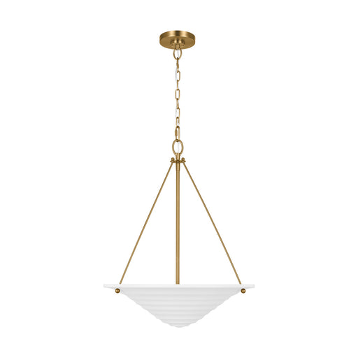 Visual Comfort & Co. Studio Collection Dosinia transitional 3-light indoor dimmable large ceiling hanging pendant in textured white finish
