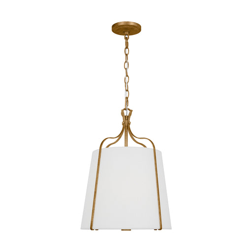 Visual Comfort & Co. Studio Collection Leander transitional 1-light indoor dimmable small hanging shade pendant in antique gild rustic gold