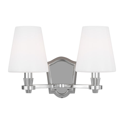 Visual Comfort & Co. Studio Collection Paisley transitional dimmable indoor 2-light vanity bath fixture in a polished nickel finish with mi