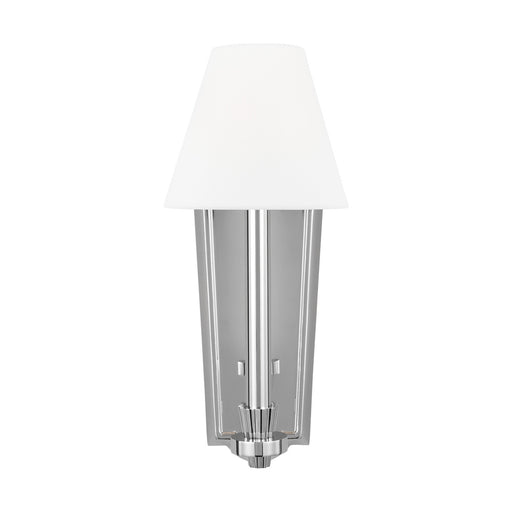 Visual Comfort & Co. Studio Collection Paisley transitional dimmable indoor 1-light tail sconce fixture in a polished nickel finish with wh