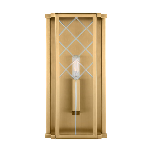 Visual Comfort & Co. Studio Collection Erro transitional 1-light indoor dimmable medium wall lantern sconce in burnished brass gold finish