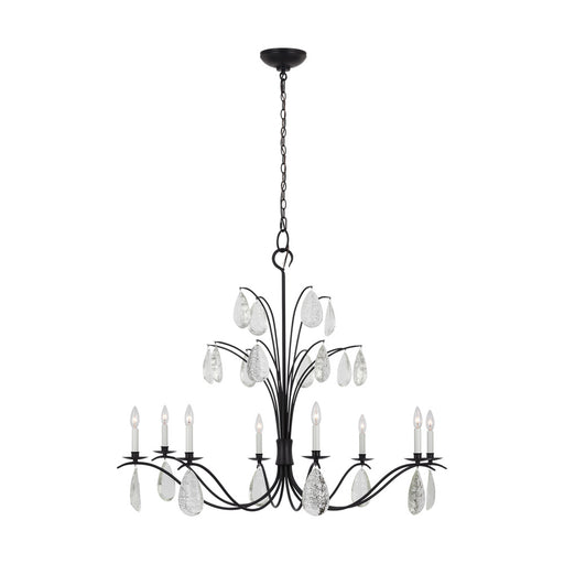Visual Comfort & Co. Studio Collection Shannon traditional 8-light indoor dimmable extra large ceiling chandelier in aged iron grey finish
