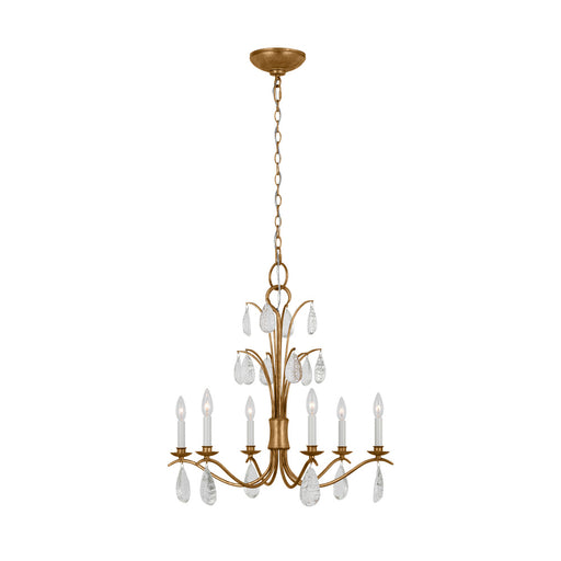 Visual Comfort & Co. Studio Collection Shannon traditional 6-light indoor dimmable medium ceiling chandelier in antique gild rustic gold fi