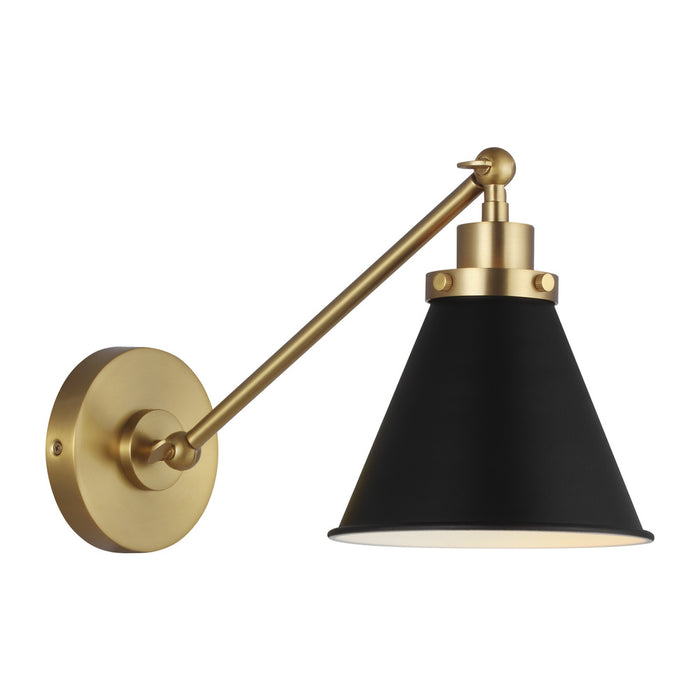 Wellfleet Single Arm Cone Task Sconce | CW1121MBKBBS