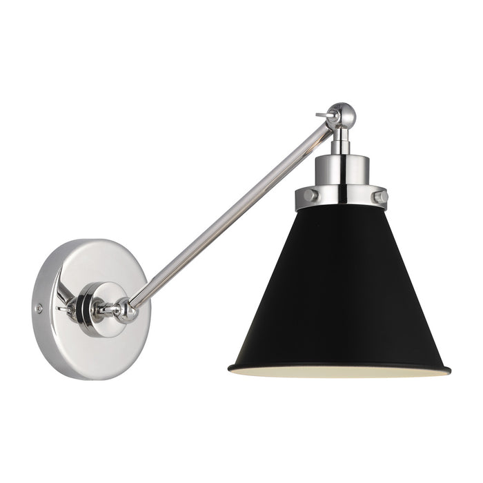 Wellfleet Single Arm Cone Task Sconce | CW1121MBKPN