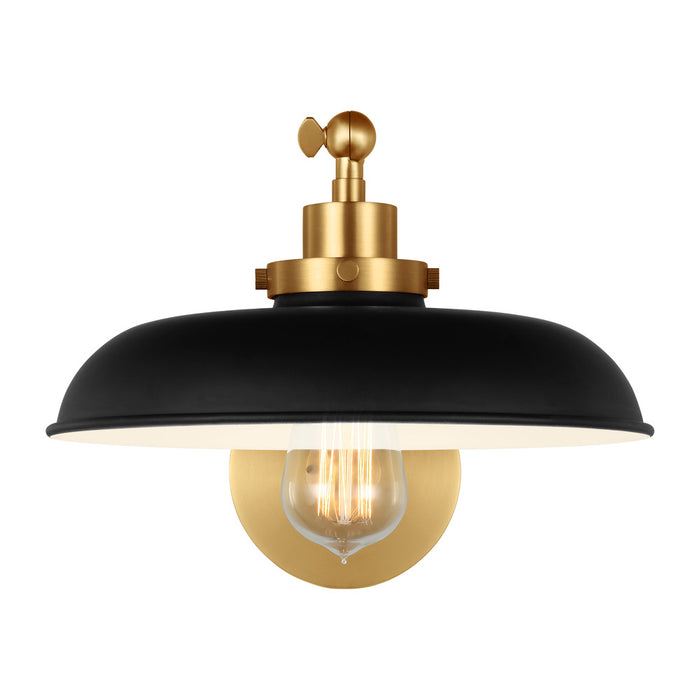 Wellfleet Single Arm Wide Task Sconce | CW1141MBKBBS