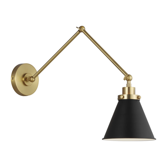 Wellfleet Double Arm Cone Task Sconce | CW1151MBKBBS