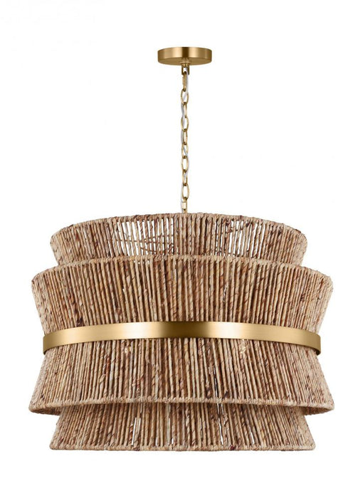 Visual Comfort & Co. Studio Collection Thurlo Transitional 4-Light Indoor Dimmable Large Hanging Shade Ceiling Chandelier Light