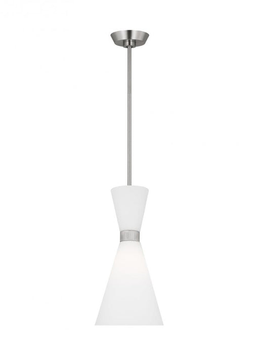Visual Comfort & Co. Studio Collection Belcarra Modern 1-Light Small Single Pendant Ceiling Light in Brushed Steel Silver Finish