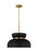 Visual Comfort & Co. Studio Collection Pemberton Modern 1-Light Medium Single Pendant Ceiling Light in Midnight Black Finish