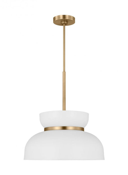 Visual Comfort & Co. Studio Collection Pemberton Modern 1-Light Medium Single Pendant Ceiling Light in Matte White Finish