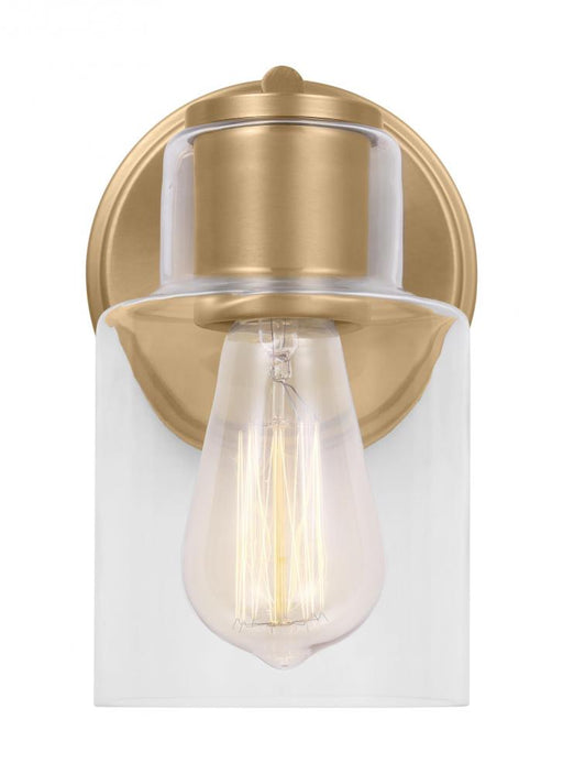 Visual Comfort & Co. Studio Collection Sayward Transitional 1-Light Wall Sconce Bath Vanity in Satin Brass Gold Finish