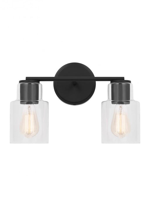 Visual Comfort & Co. Studio Collection Sayward Transitional 2-Light Bath Vanity Wall Sconce in Midnight Black Finish