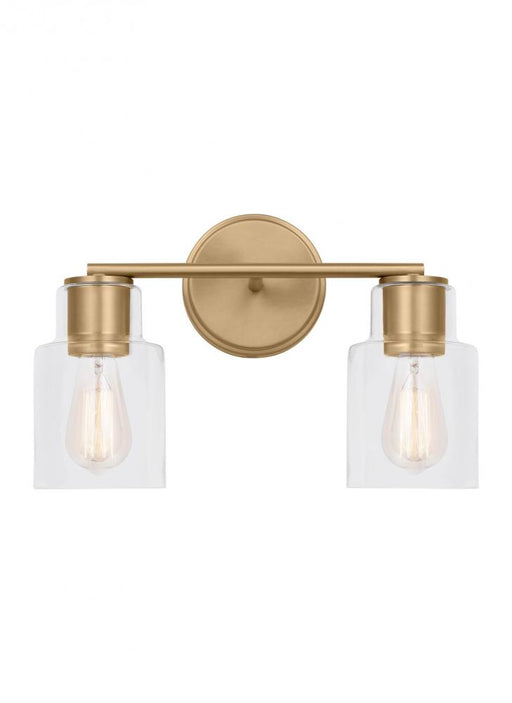 Visual Comfort & Co. Studio Collection Sayward Transitional 2-Light Bath Vanity Wall Sconce in Satin Brass Gold Finish