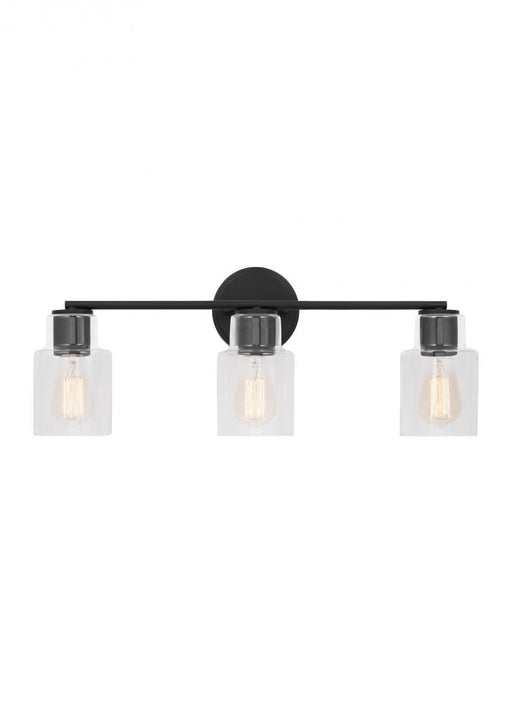 Visual Comfort & Co. Studio Collection Sayward Transitional 3-Light Bath Vanity Wall Sconce in Midnight Black Finish