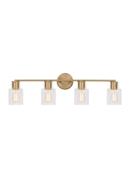 Visual Comfort & Co. Studio Collection Sayward Transitional 4-Light Bath Vanity Wall Sconce in Satin Brass Gold Finish