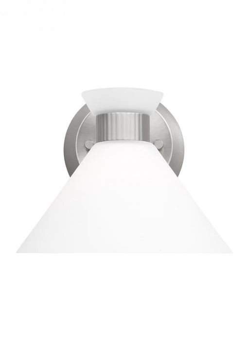 Visual Comfort & Co. Studio Collection Belcarra Modern 1-Light Wall Sconce Bath Vanity in Brushed Steel Silver Finish