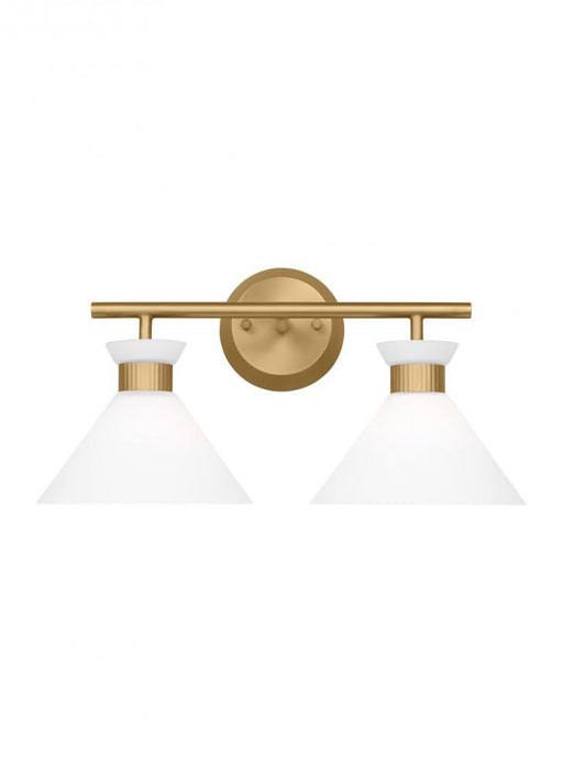 Visual Comfort & Co. Studio Collection Belcarra Modern 2-Light Bath Vanity Wall Sconce in Satin Brass Gold