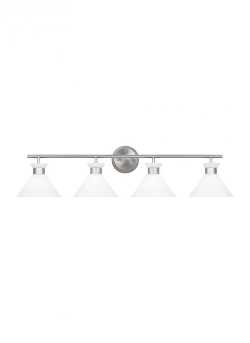 Visual Comfort & Co. Studio Collection Belcarra Modern 4-Light Bath Vanity Wall Sconce in Brushed Steel Silver Finish