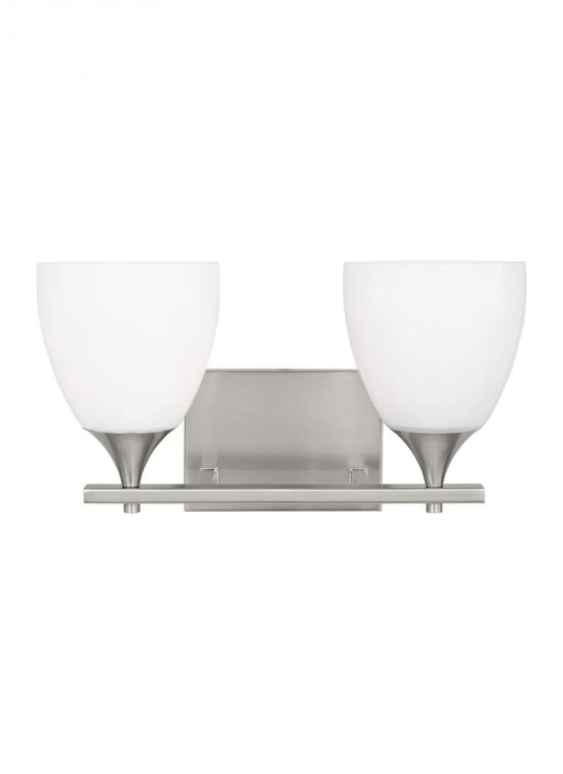 Visual Comfort & Co. Studio Collection Toffino Modern 2-Light Bath Vanity Wall Sconce in Brushed Steel Silver Finish