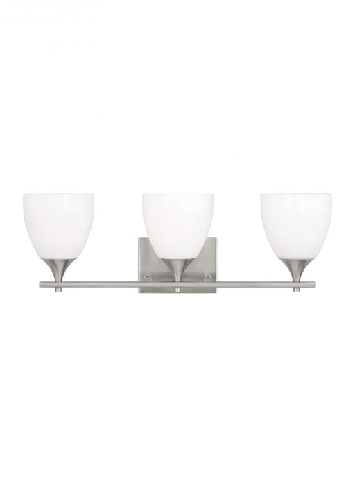 Visual Comfort & Co. Studio Collection Toffino Modern 3-Light Bath Vanity Wall Sconce in Brushed Steel Silver Finish