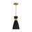 Visual Comfort & Co. Studio Collection Heath modern mid-century indoor dimmable small 1-light pendant in a midnight black and burnished bra