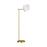 Visual Comfort & Co. Studio Collection Paerero modern 1-light LED medium task floor lamp in burnished brass gold finish with white paper sh
