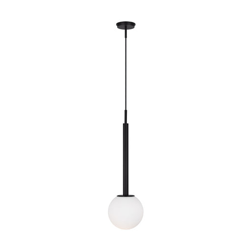Visual Comfort & Co. Studio Collection Nodes contemporary 1-light indoor dimmable large ceiling hanging pendant in midnight black finish wi