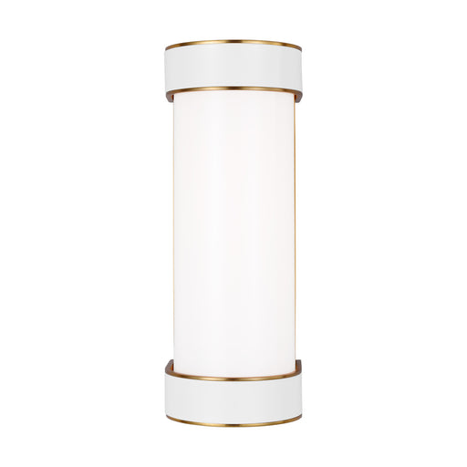 Visual Comfort & Co. Studio Collection Monroe contemporary indoor dimmable small 1-light vanity in a burnished brass finish with clear glas