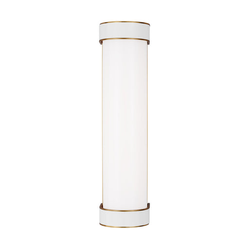 Visual Comfort & Co. Studio Collection Monroe contemporary indoor dimmable medium 1-light vanity in a burnished brass finish with clear gla