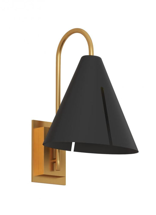 Visual Comfort & Co. Studio Collection Cambre modern 1-light integrated LED indoor dimmable small task wall sconce in burnished brass gold