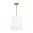 Visual Comfort & Co. Studio Collection Ivy traditional dimmable indoor 1-light medium pendant in a time worn brass finish with an etched wh