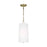Visual Comfort & Co. Studio Collection Ivy traditional dimmable indoor 1-light tall pendant in a time worn brass finish with an etched whit